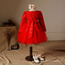 Mädchen Partei Kleider Baumwolle Kleid für Winter Embriodery chinesische Neujahr Party Party rote Kleider Kleider tanzen